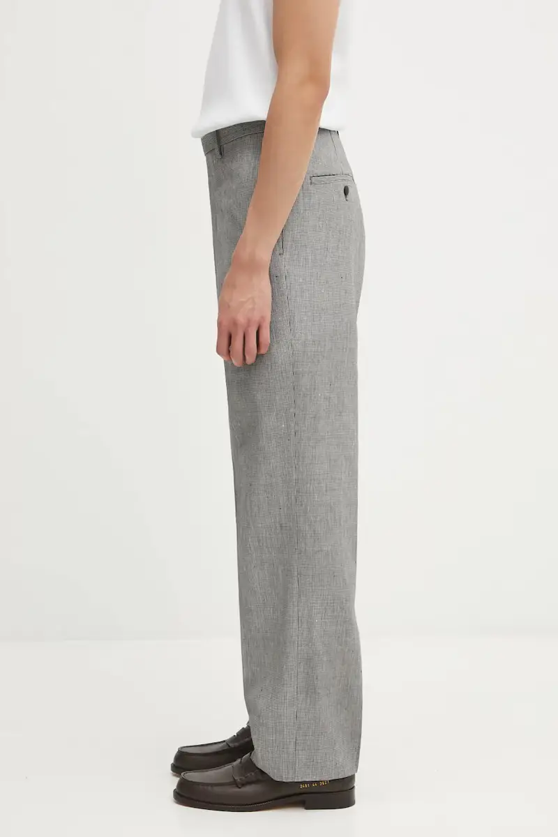 pantaloni con lana WIDE SLACKS SANTOME colore nero 125205008015 miniatura 2