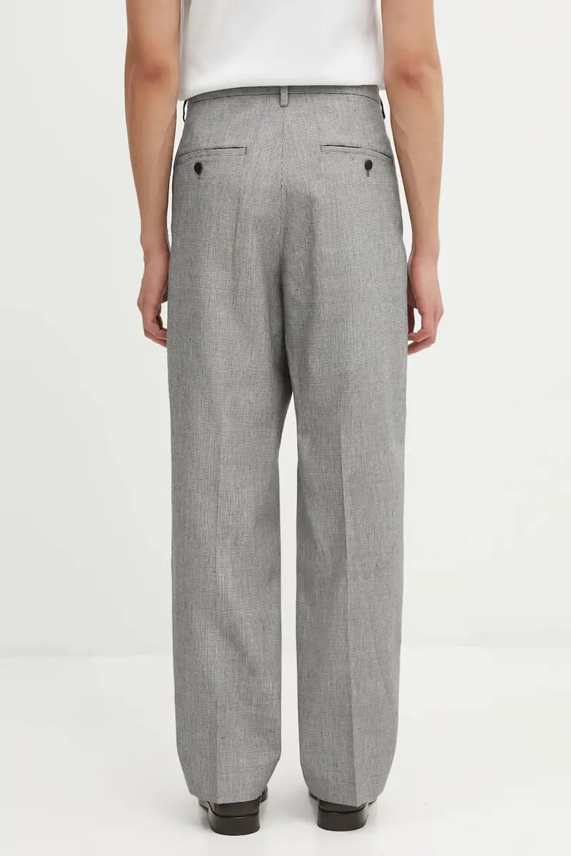 pantaloni con lana WIDE SLACKS SANTOME colore nero 125205008015 miniatura 3