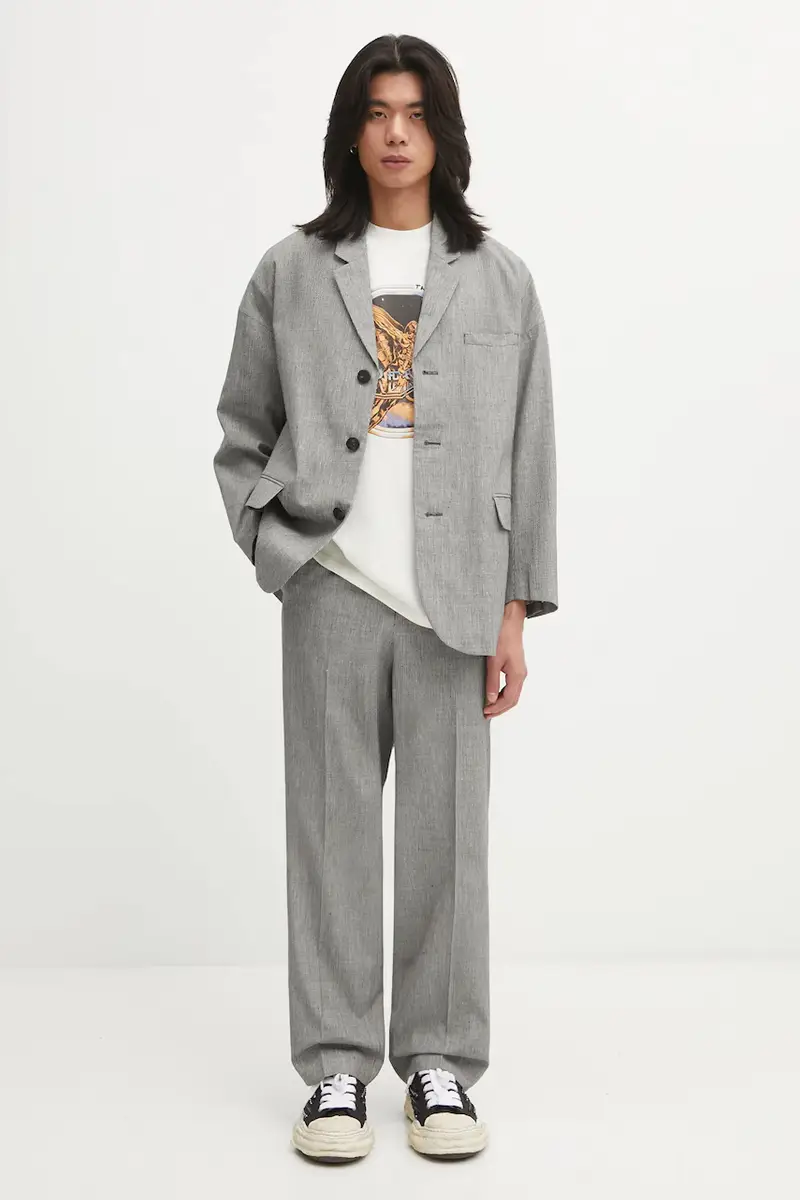 pantaloni con lana WIDE SLACKS SANTOME colore nero 125205008015 miniatura 5