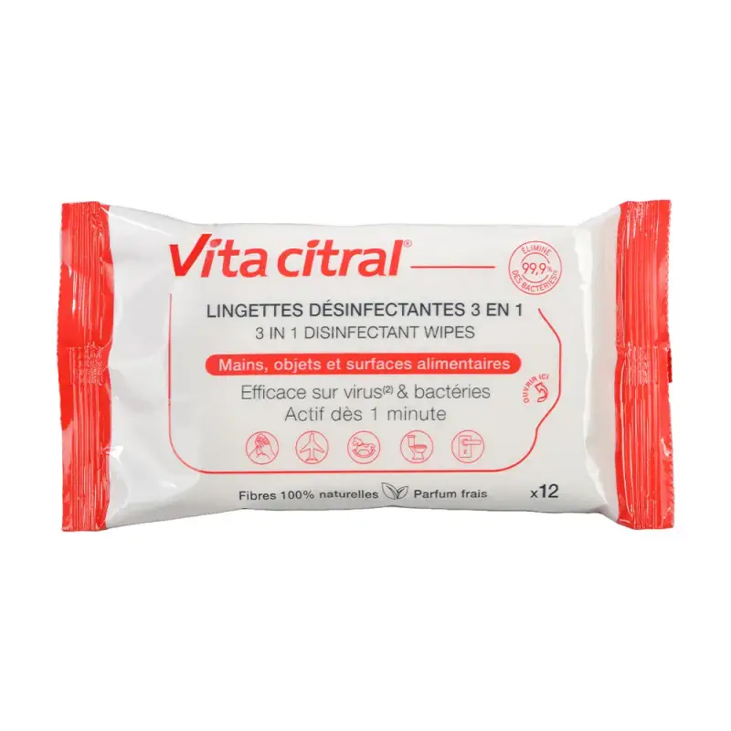Vita Citral Salviette Disinfettanti 3in1 x12