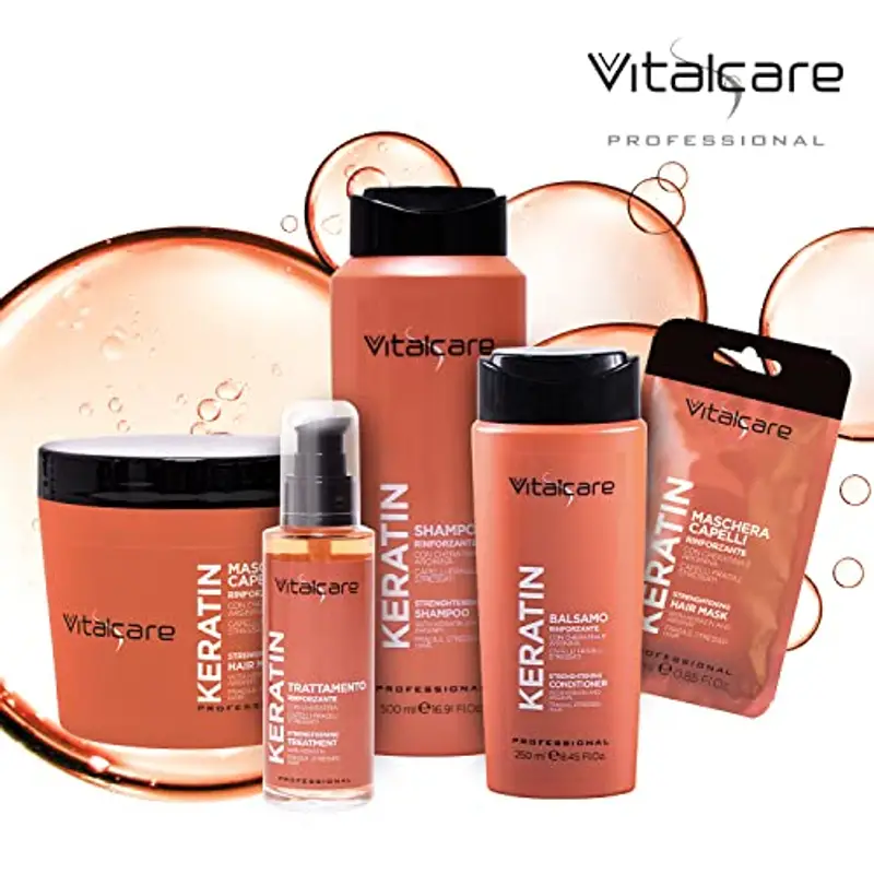 Vitalcare | Keratin - Maschera Capelli Rinforzante, per Capelli Fragili e Stressati, con Cheratina e Arginina, per Capelli più Forti e Morbidi, 500 ml miniatura 2