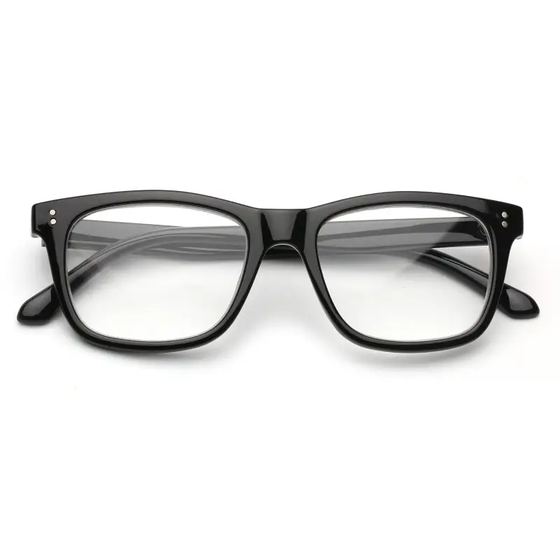 Unisex MOD. 524 Occhiali da lettura Acetato Nero Squadrata miniatura 2