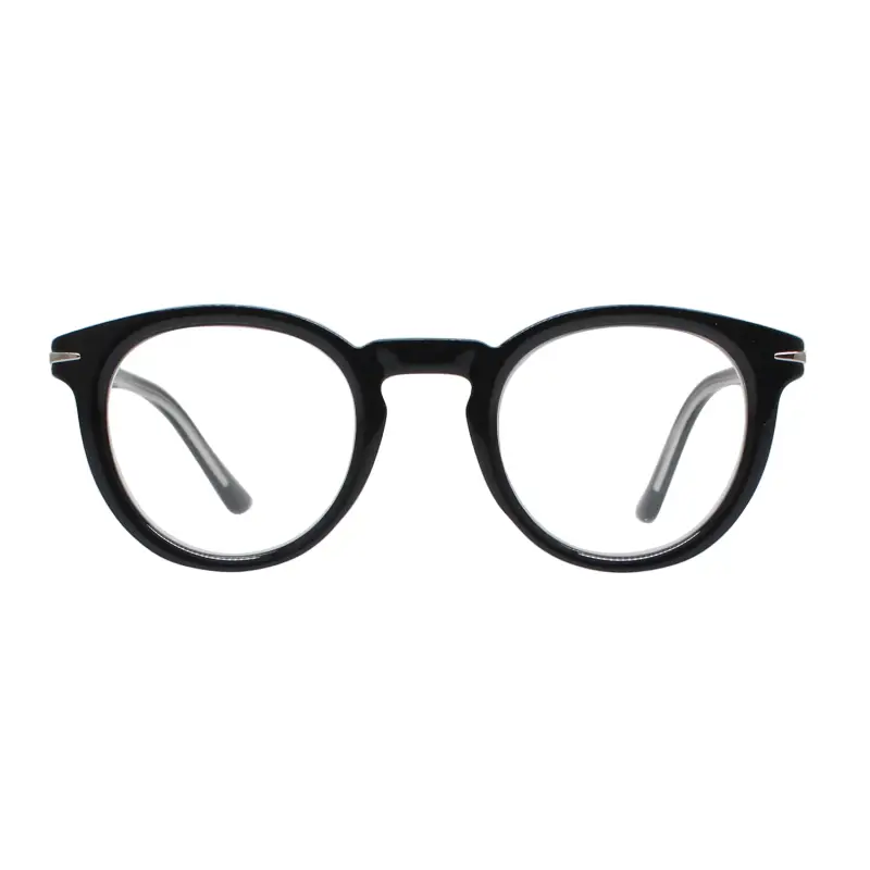 Unisex MOD. 540 Occhiali da lettura Acetato Blu Rotonda miniatura 2
