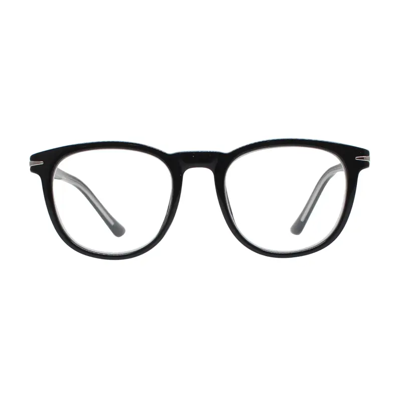 Unisex MOD. 541 Occhiali da lettura Acetato Nero Rotonda miniatura 2