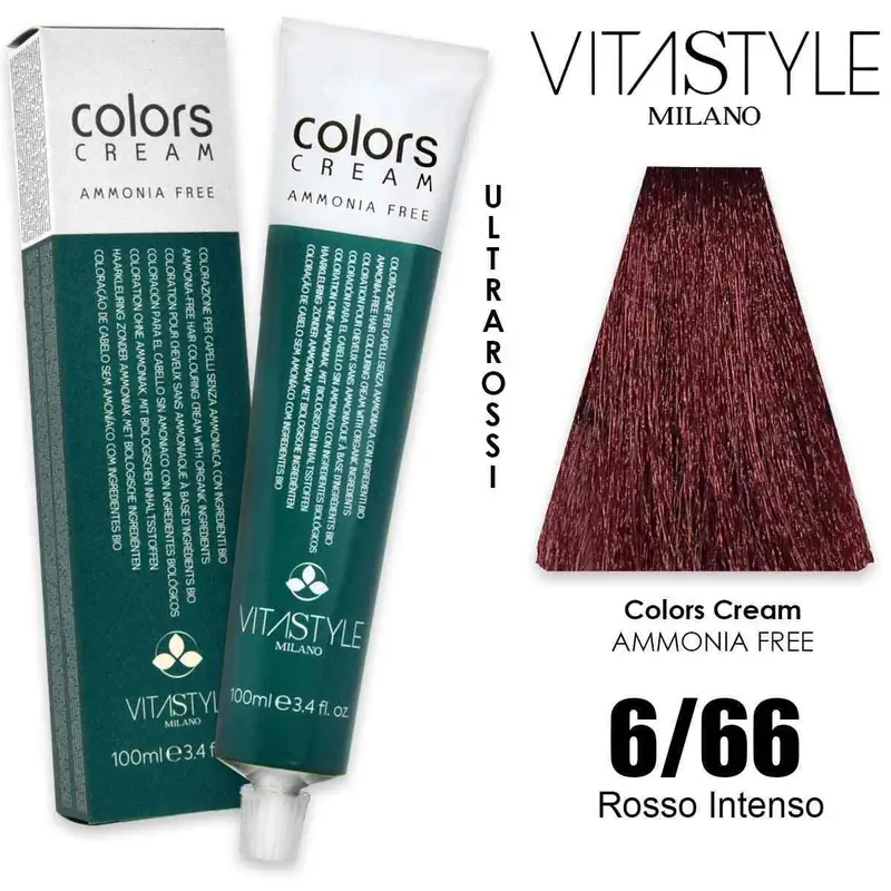 Tinta capelli in crema senza ammoniaca 100 ml 6.66