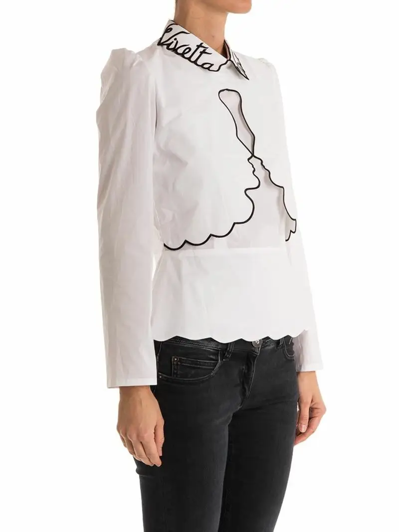 Blusa in cotone Bianco