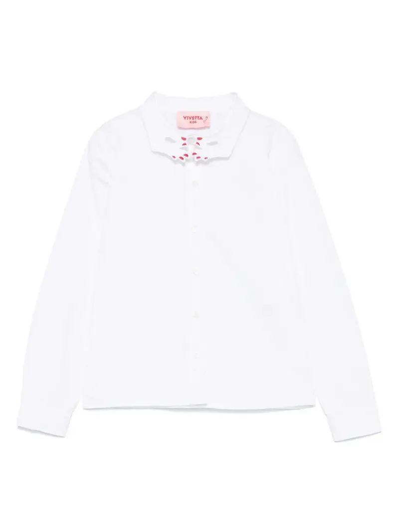 Camicia bianca con collo mani Bianco miniatura 2