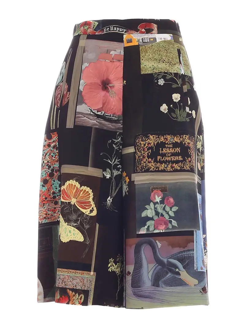 Pantalone crop stampato multicolor Multicolore