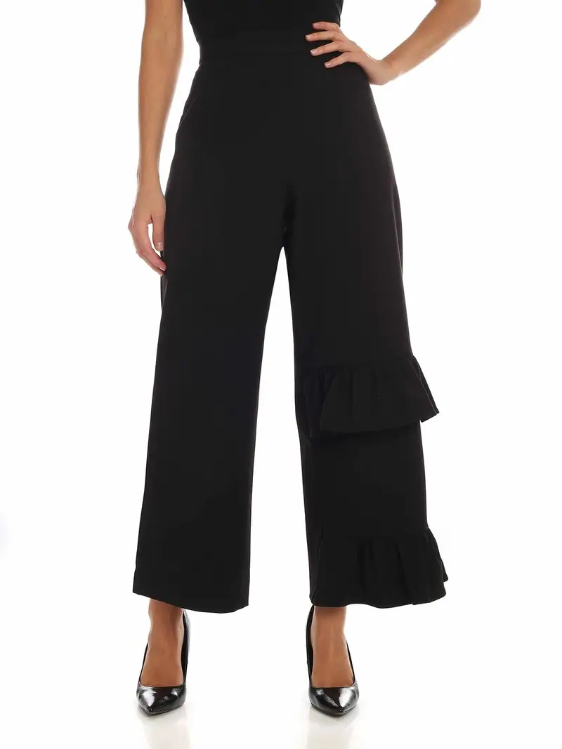 Pantalone nero con balze