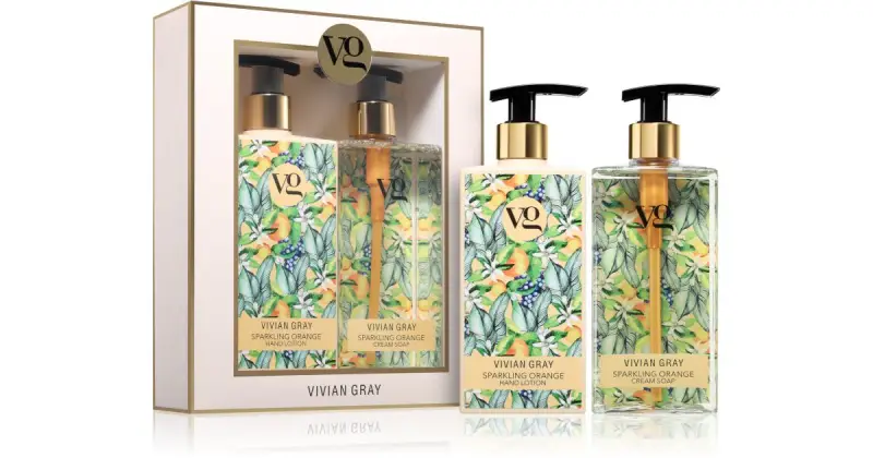 Set sapone e lozione per le mani in crema frizzante all'arancia