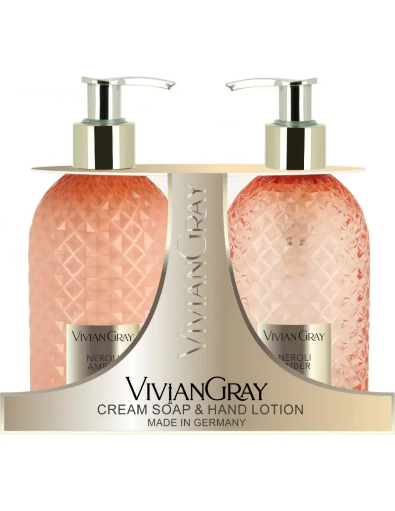 Set Vivian Gray Gemma Neroli & Ambra Detergente Sapone Liquido 300 ml + Gemma Neroli & Ambra Idratante Lozione Mani 300 ml