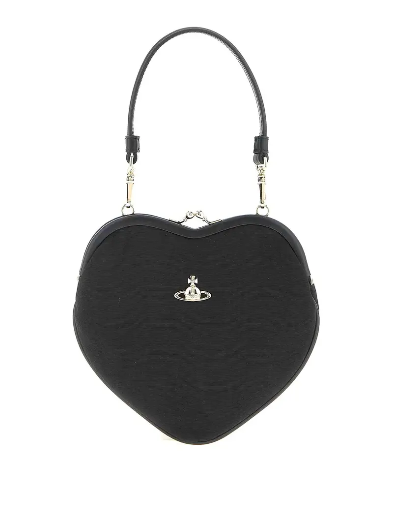 Belle Heart Frame Purse Handbag Nero