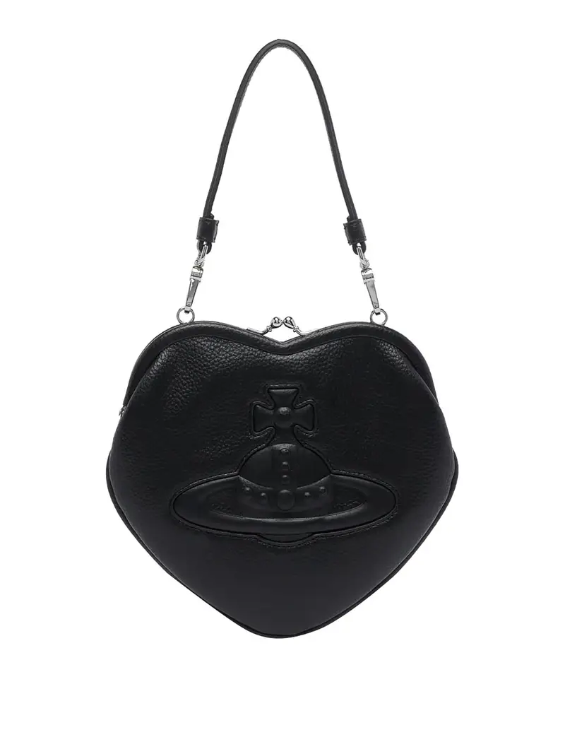 Black Belle Heart Frame Purse Nero