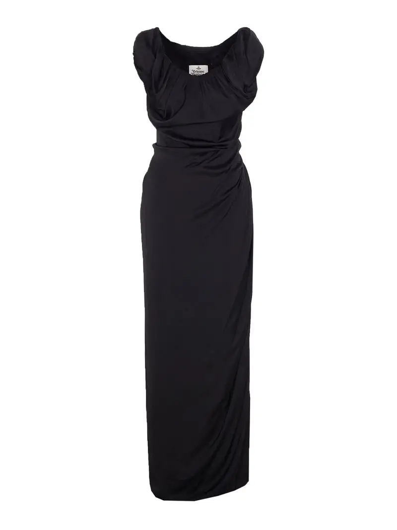 Black Long Ginnie Amber Long Dress Nero
