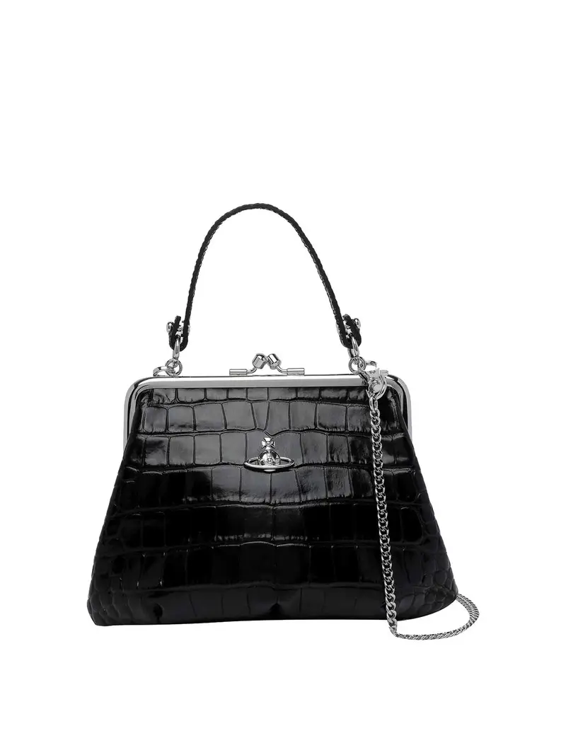 Borsa con cornice per nonna Nero