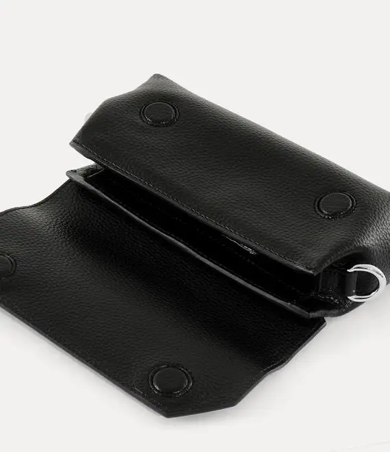 Borsa mini pouch nera in pelle miniatura 2