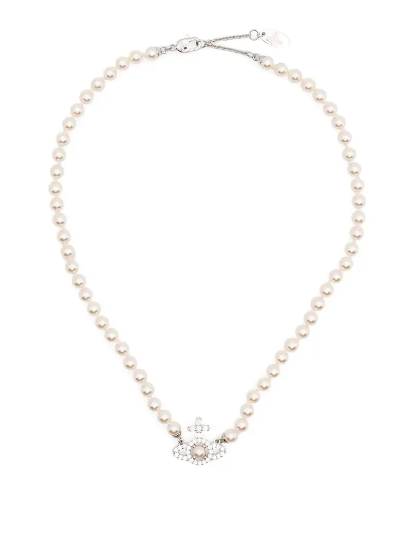 Collana di perle Olympia Metallico