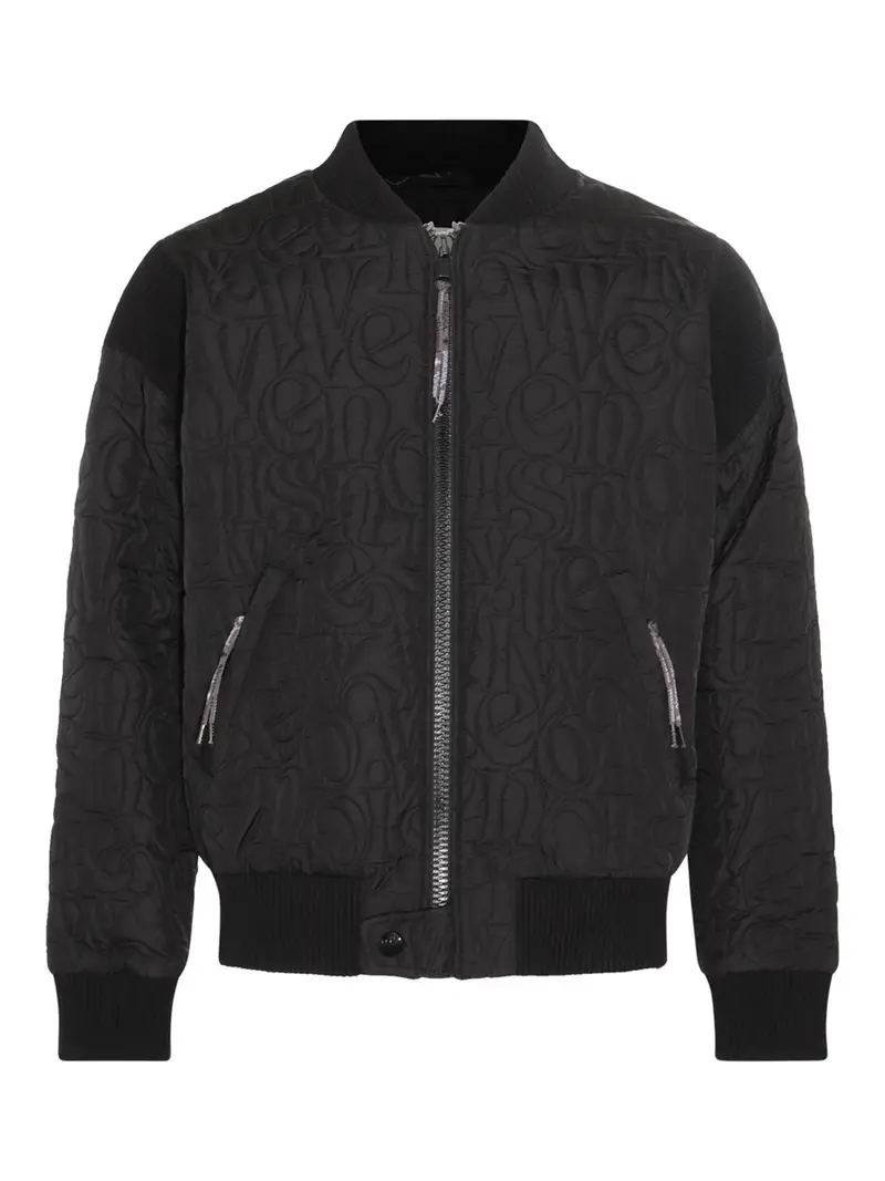 Giacca casual bomber in nylon nero