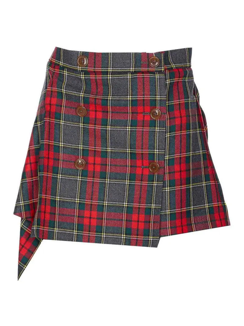 Gonna multicolore marta kilt Rosso
