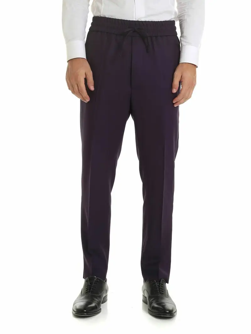 Pantalone in lana viola