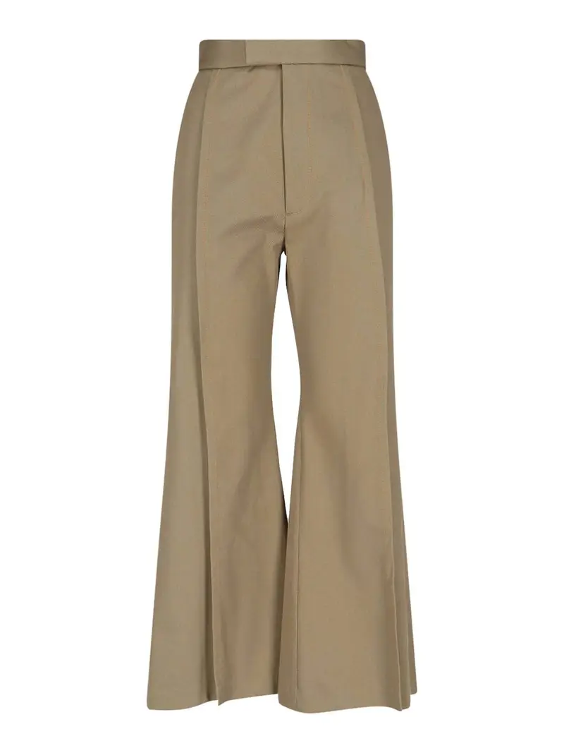 Pantaloni Palazzo Con Pinces Beige