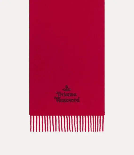 Sciarpa fucsia con logo ricamato miniatura 2