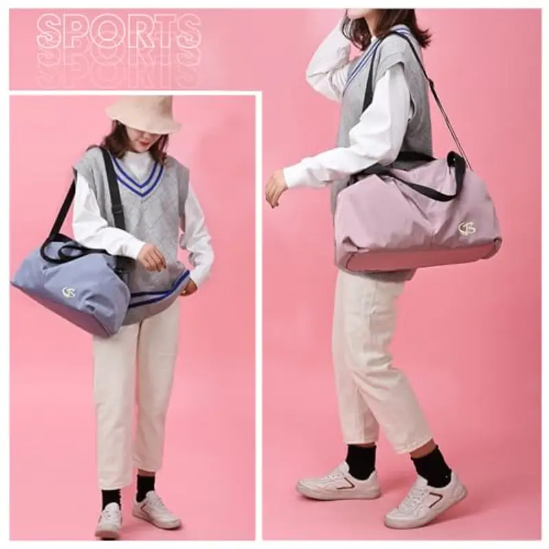 Vllcsla Sports Bag with Wet Pocket for Women - Convenient Carry On Soft Weekend Bag Tear Resistant & Waterproof Travel Bag Crossbody Bag Duffel Bags for Ladies (Blu) miniatura 3