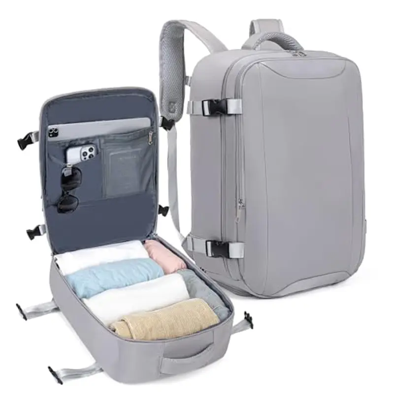 VMIKIV Zaino da viaggio Uomo Grigio 1918222