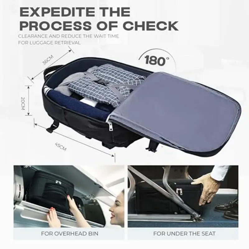 VMIKIV Zaino da viaggio Uomo Nero 1549226 miniatura 3