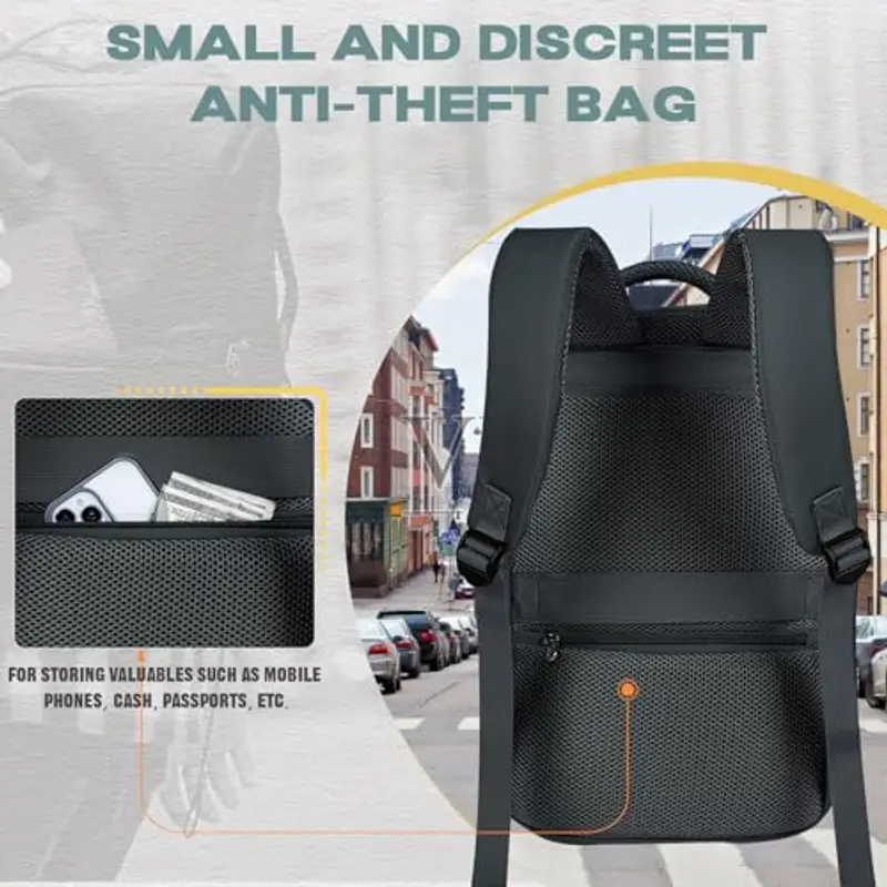 VMIKIV Zaino da viaggio Uomo Grigio 1918705 miniatura 3