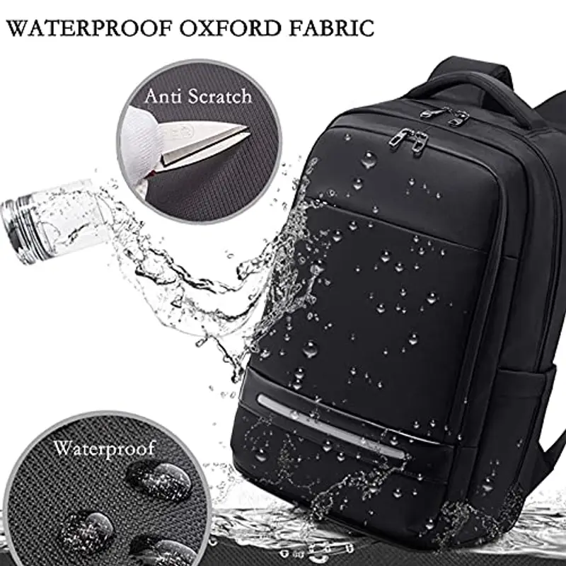 Vodlbov Zaino per computer portatile da 17 pollici di grande capacità da uomo impermeabile antifurto Zaino per PC portatile con USB Charging Port Zaino funzionale per viaggi d'affari college donna miniatura 3