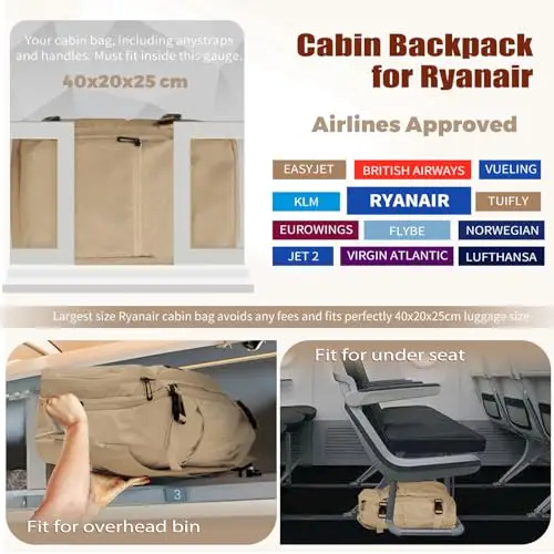 VOESLD Zaino da viaggio Marrone 3518451 miniatura 3