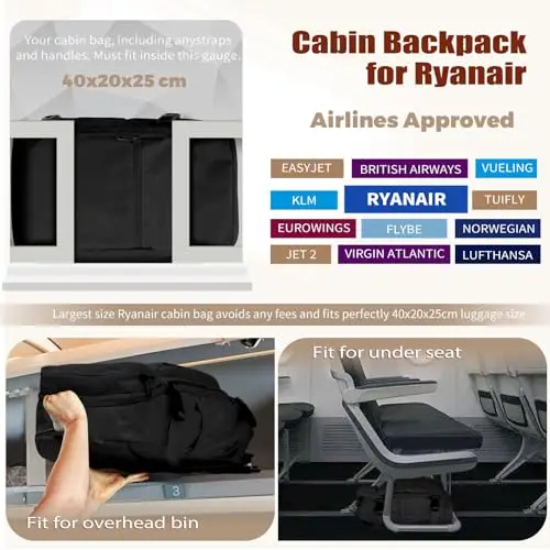 VOESLD Zaino da viaggio Nero 3518450 miniatura 3