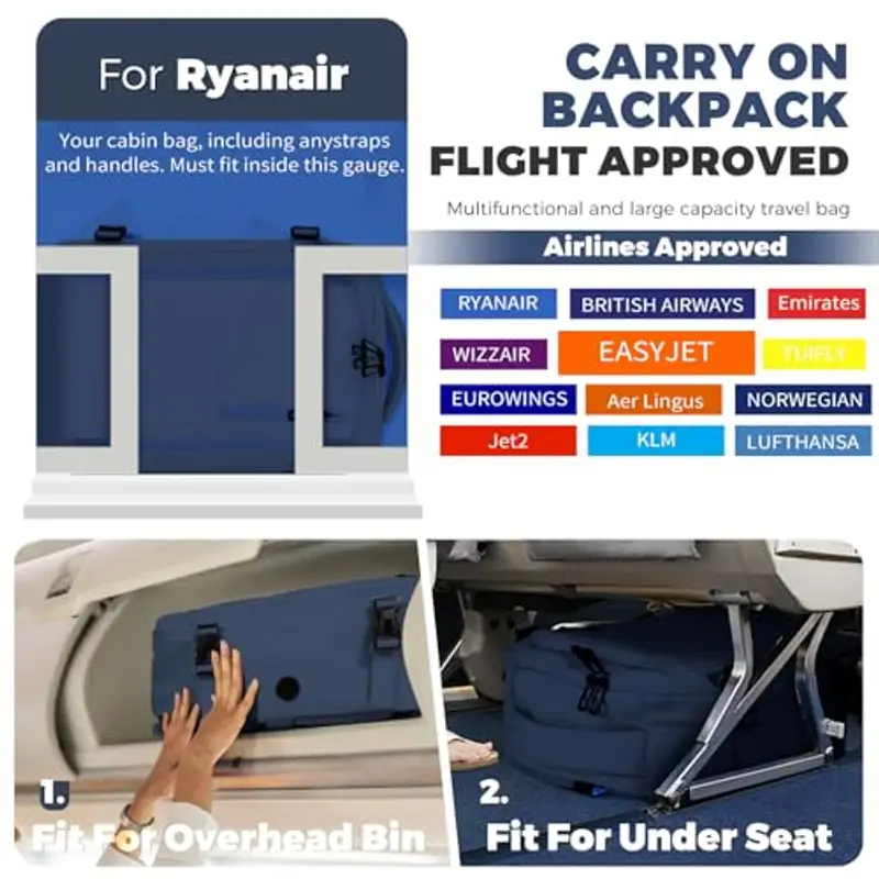 VOESLD Zaino da viaggio Uomo Blu 817188 miniatura 2