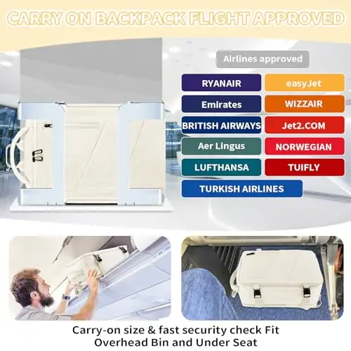 VOESLD Zaino da viaggio Uomo Beige 2713457 miniatura 3