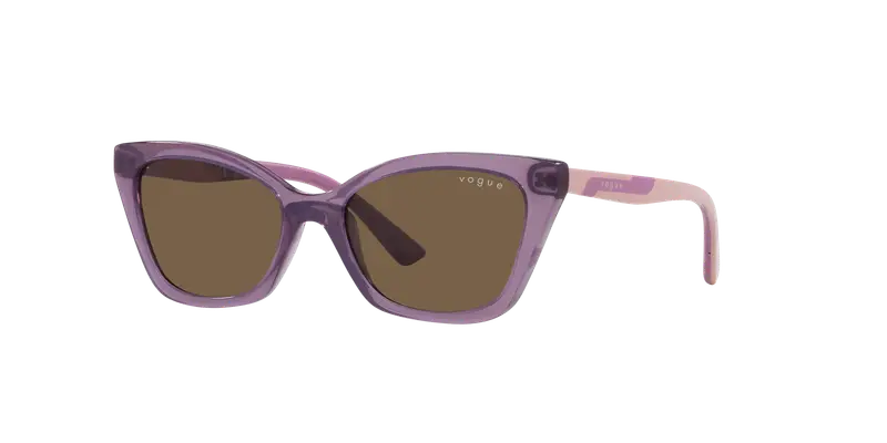 VOGUE EYEWEAR Bambino VJ2020 306473 Occhiali da sole Iniettato Viola Marrone Cat Eye Normale miniatura 2
