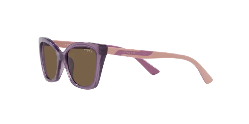 VOGUE EYEWEAR Bambino VJ2020 306473 Occhiali da sole Iniettato Viola Marrone Cat Eye Normale miniatura 3
