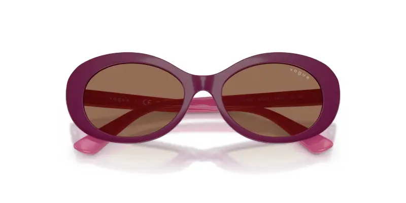 Bambino VOGUE EYEWEAR VJ2032 321373 Occhiali da sole Nylon Viola Marrone Rotonda Normale miniatura 2