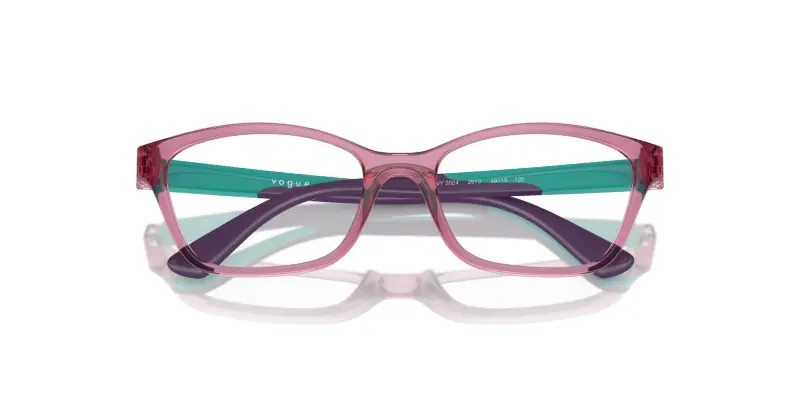 Bambino VOGUE EYEWEAR VY2024 2613 Montature da vista Nylon Rosa Cat Eye Normale miniatura 2
