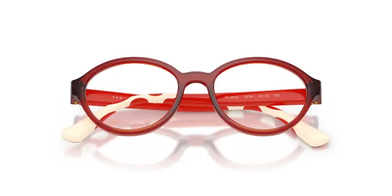 Bambino VOGUE EYEWEAR VY2043 3278 Montature da vista Nylon Rosso Trasparente Rotonda Normale miniatura 2