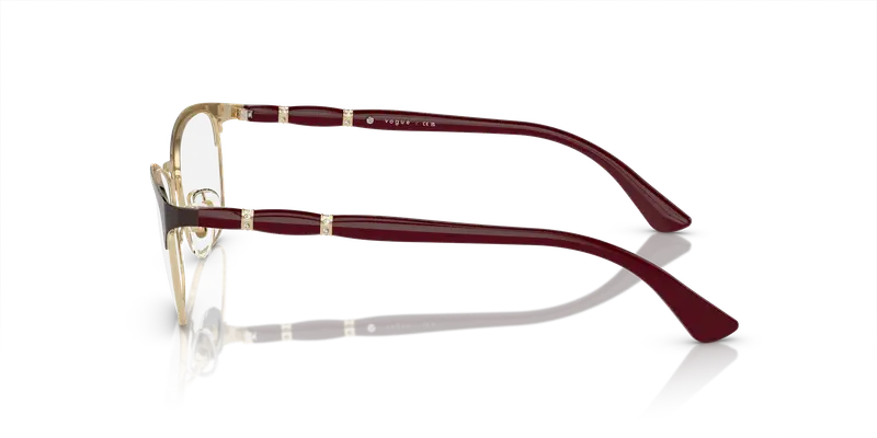 VOGUE EYEWEAR Donna VO3987B 986 Montature da vista Metallo Rosso Trasparente Cat Eye Normale miniatura 3