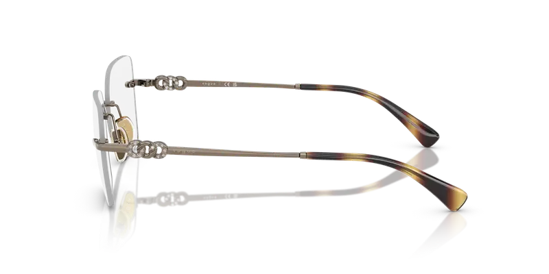 VOGUE EYEWEAR Donna VO4320B 5138 Montature da vista Metallo Marrone Trasparente Squadrata Normale miniatura 3