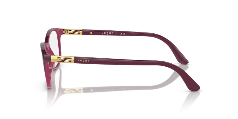 VOGUE EYEWEAR Donna VO5163 2557 Montature da vista Iniettato Viola Trasparente Pillow Normale miniatura 3