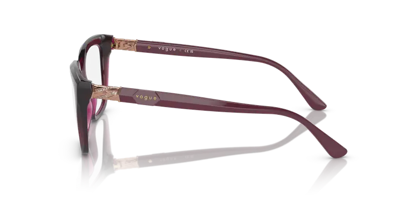 VOGUE EYEWEAR Donna VO5477B 2989 Montature da vista Iniettato Viola Trasparente Squadrata Normale miniatura 3