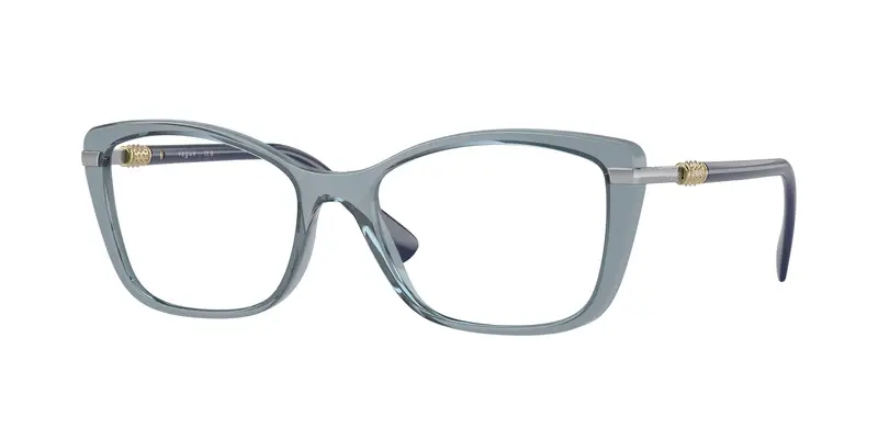 VOGUE EYEWEAR Donna VO5487B  2966 Montature da vista Iniettato Blu Trasparente Farfalla Normale