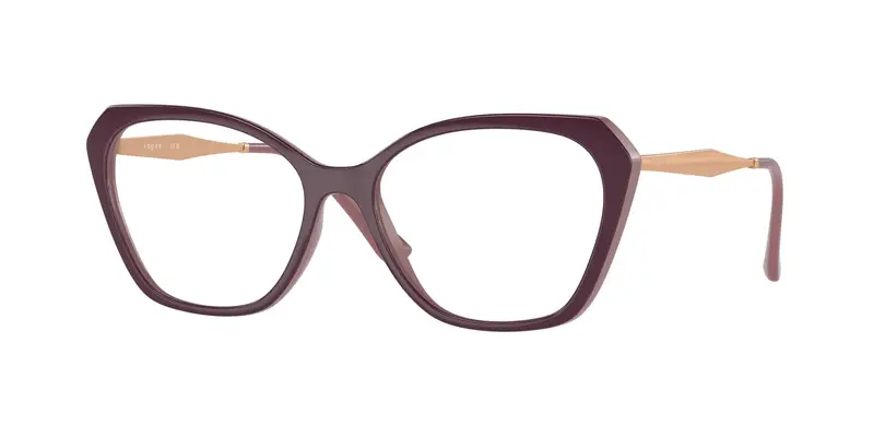 VOGUE EYEWEAR Donna VO5522 3100 Montature da vista Iniettato Rosso Trasparente Geometrica Normale