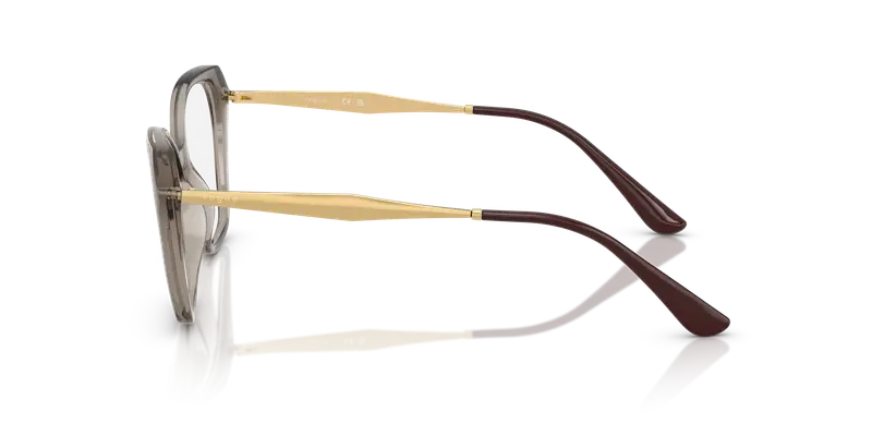 VOGUE EYEWEAR Donna VO5522 3156 Montature da vista Iniettato Marrone Trasparente Geometrica Normale miniatura 3