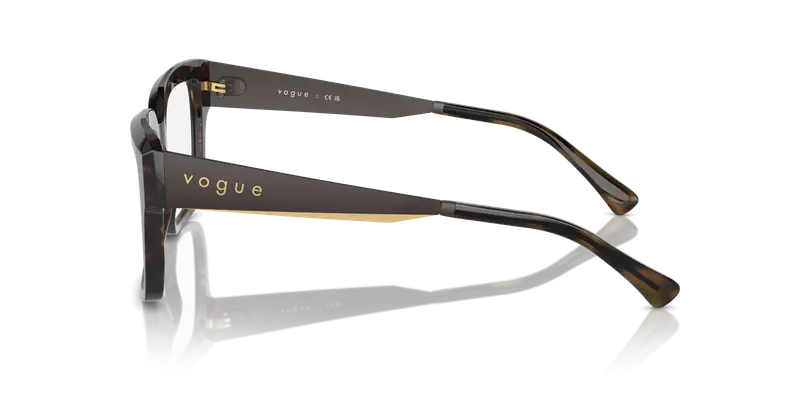 VOGUE EYEWEAR Donna VO5559 W656 Montature da vista Acetato Marrone Trasparente Pillow Normale miniatura 3