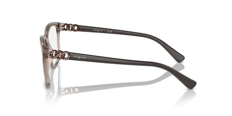 VOGUE EYEWEAR Donna VO5574B 2940 Montature da vista Nylon Marrone Trasparente Pillow Normale miniatura 3