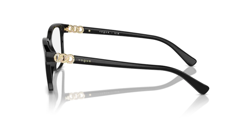 VOGUE EYEWEAR Donna VO5574B W44 Montature da vista Nylon Nero Trasparente Pillow Normale miniatura 3